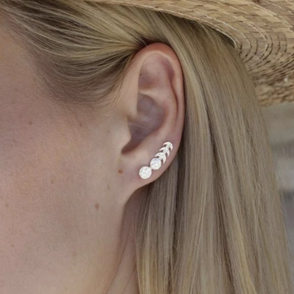 Unique Moon Phase Climber Minimalist Space Galaxy Planet Star Science Earrings - Picture 4 of 6